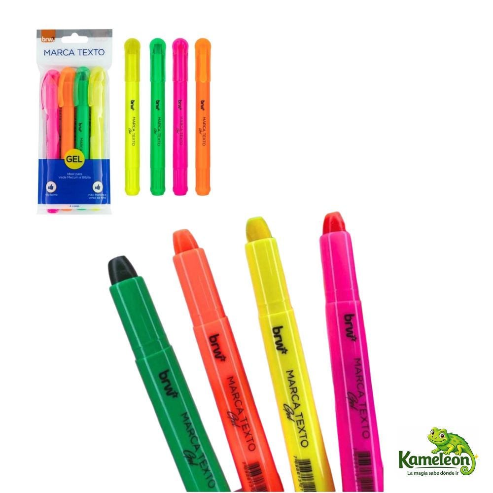 Resaltador brw fluorescente en gel x 4