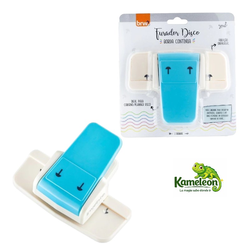 Perforadora brw de metal para cuaderno de disco 2 huecos