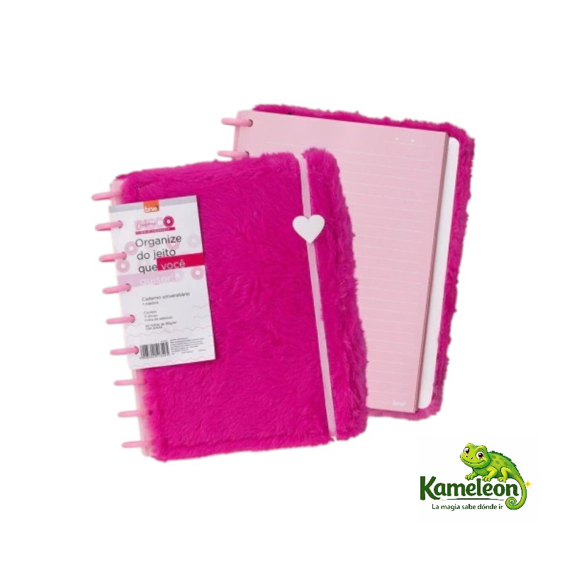 Cuaderno brw de disco plush pink fucsia 22x16 80h.