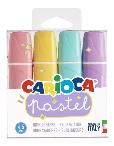 Resaltadores carioca chato pastel x4