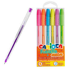 Lapiceras carioca fiorella x6 colores neon