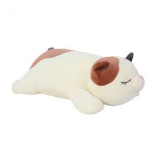 Peluche gato con manchas almohadon alargado 