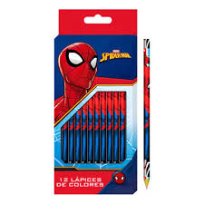 Lapiz color cresko spiderman x 12 largo