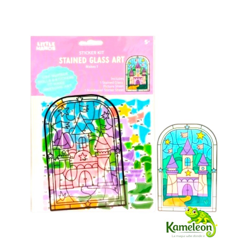KIT COLOURS VITRAL CON STIKERS CASTILLO