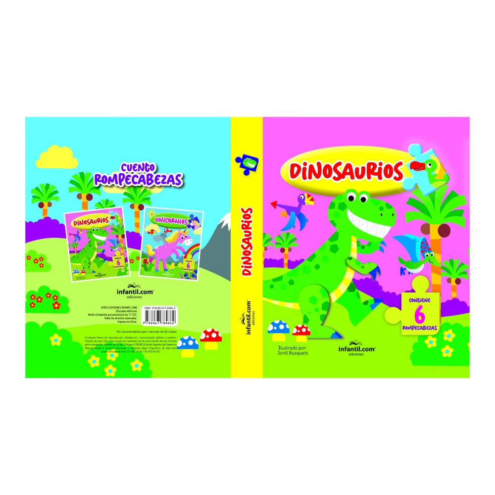 Libro cuento rompecabezas dinosaurios