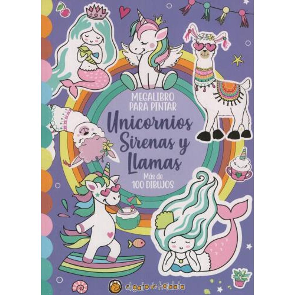 Mega libro para pintar unicornios, sirenas y llamas