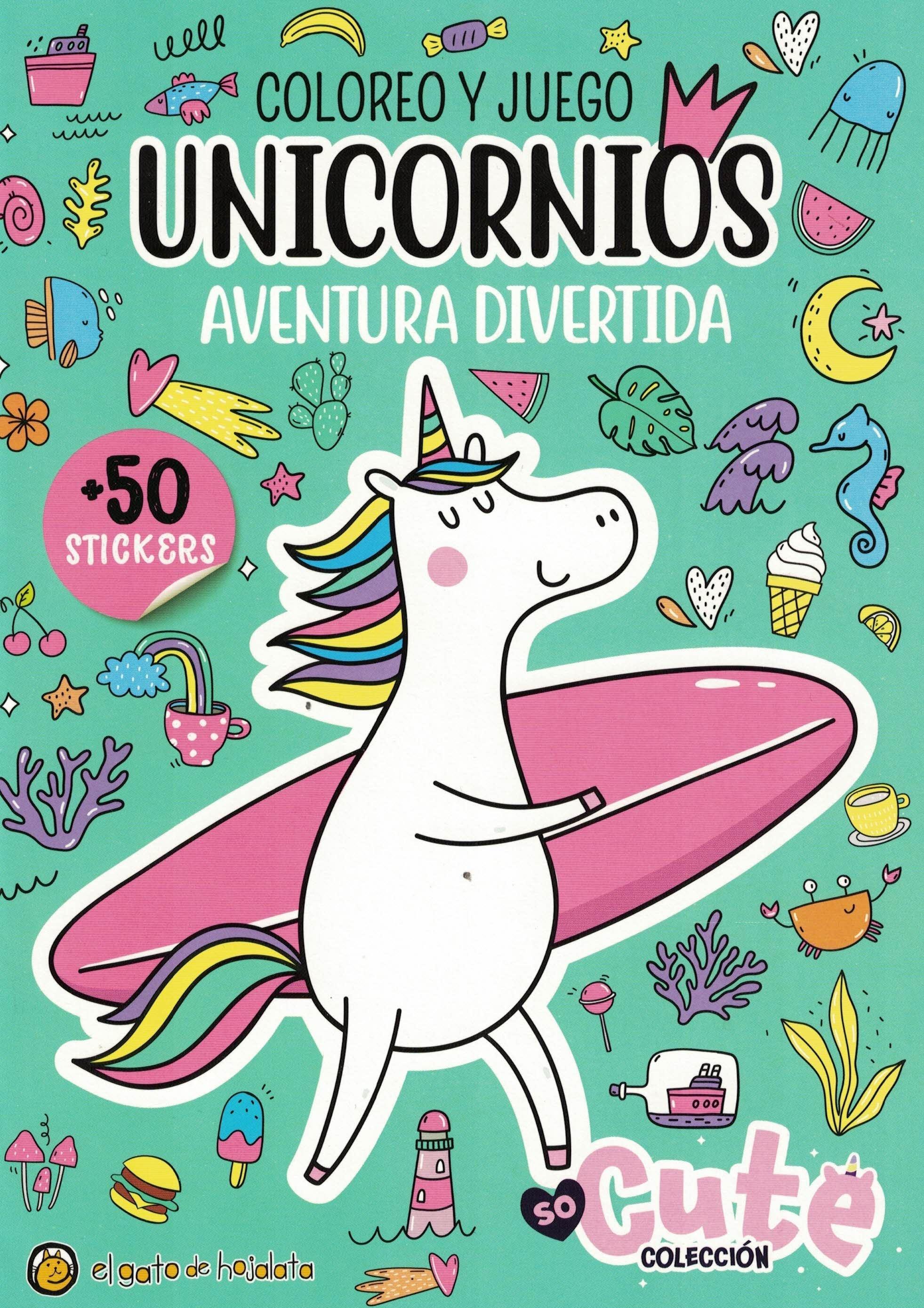 Coloreo y juego unicornios aventura divertida
