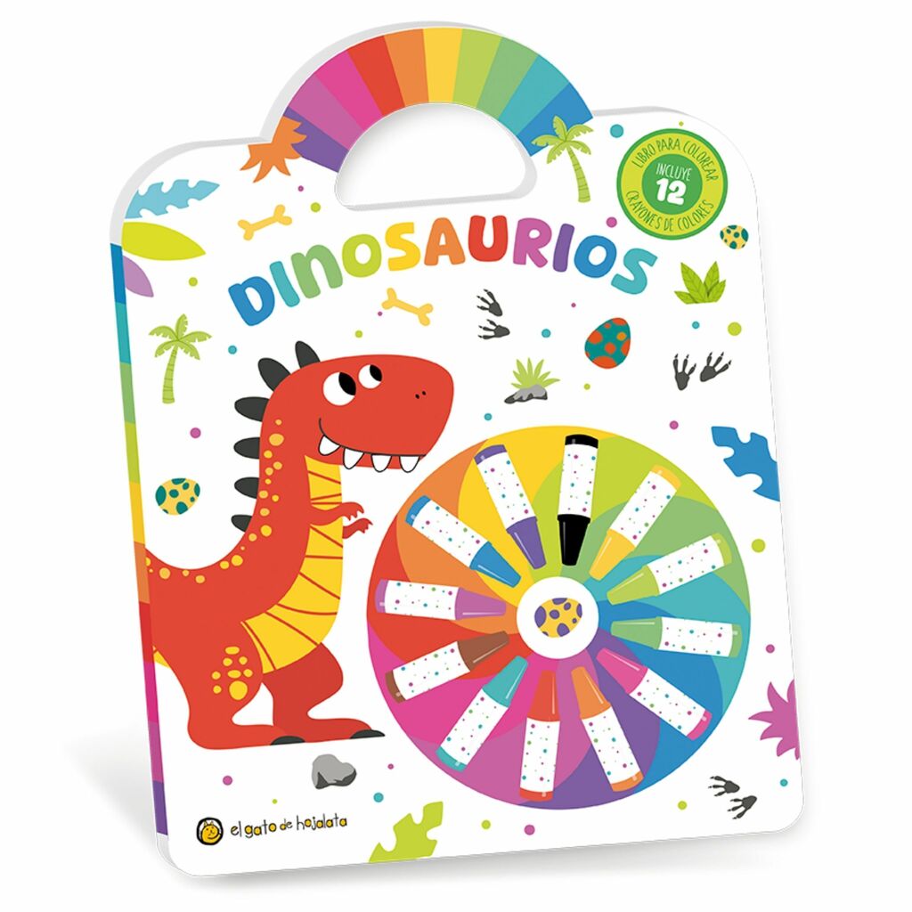 Libro para colorear molinete colorido: dinosaurios 