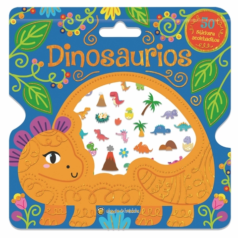 Libro de 50 stickers acolchaditos: dinosaurios
