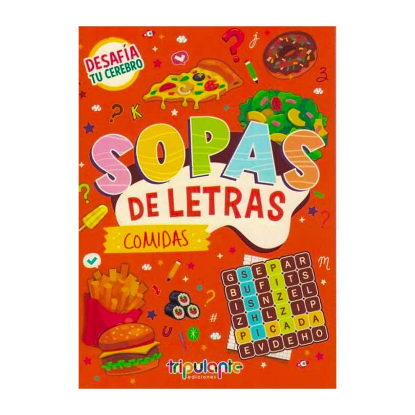 Libro juego sopa de letras comidas